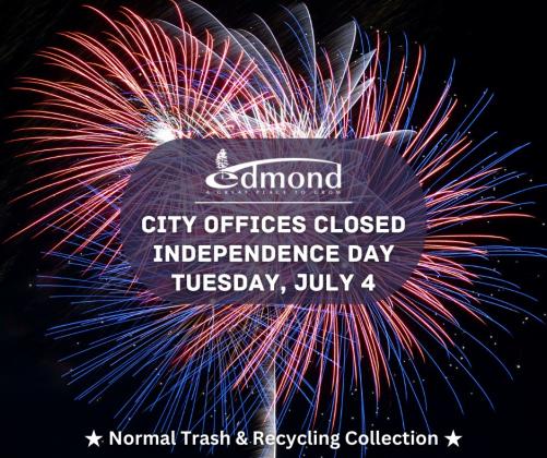 Edmond City offices are closed on July 4th. *Photo credit Eriech Tapia
